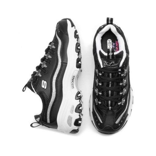 Skechers D'Lites Now&Then 11923 BKSL Γυναικείο Sneaker Μαύρο/Ασημί