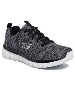 Skechers Graceful Twisted Fortune 12614 BKW Γυναικείο Sneaker Μαύρο/Λευκό