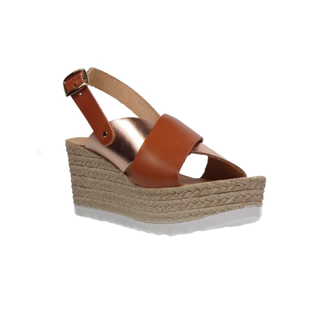 Tsimpolis Shoes 344 Πλατφόρμα Απο Γνήσιο Δέρμα Χάλκινη