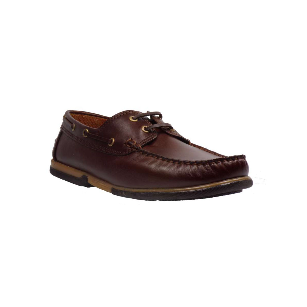 Riverland 1212 Boat Shoe Απο Γνήσιο Δέρμα Καφέ