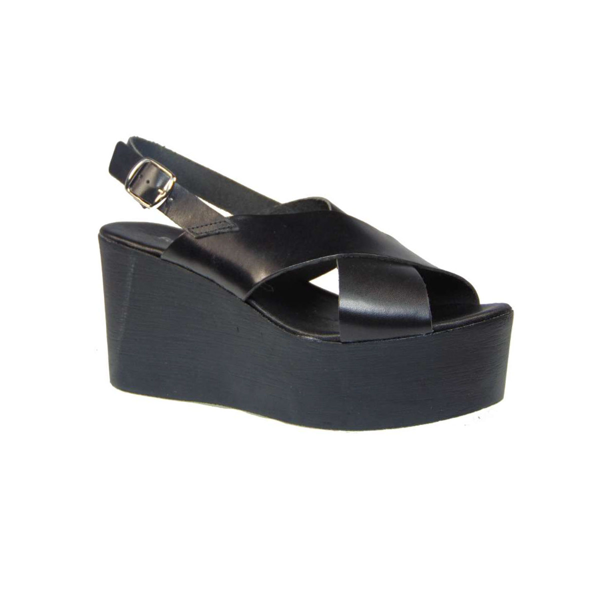 Tsimpolis Shoes 6770 Ανατομική Πλατφόρμα Απο Γνήσιο Δέρμα Μαύρη
