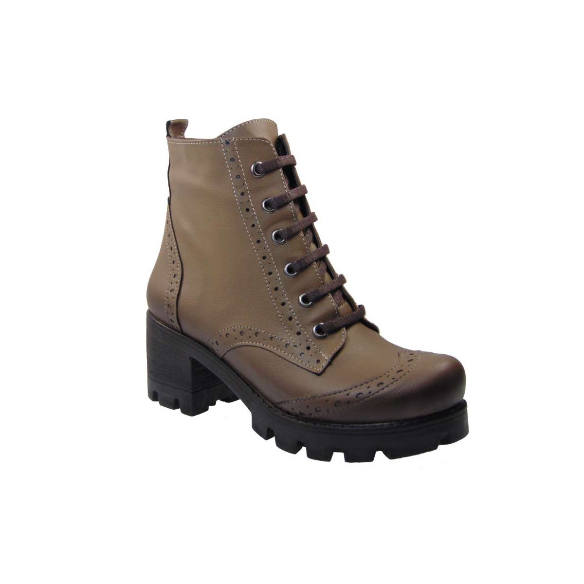 Tsimpolis Shoes 0107 Oxford Μποτάκι Απο Συνθετικό Αδιάβροχο Δέρμα Μπεζ