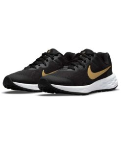 nike revolution 6 gynaikeio mayro xryso