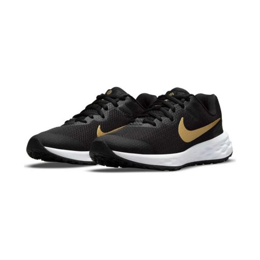 nike revolution 6 gynaikeio mayro xryso