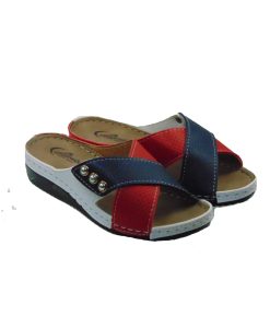 Tsimpolis Shoes TS6070 Γυναικεία Παντόφλα Μαύρο-Κόκκινο