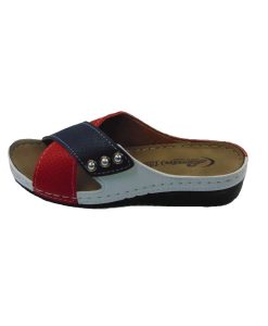 Tsimpolis Shoes TS6070 Γυναικεία Παντόφλα Μαύρο-Κόκκινο