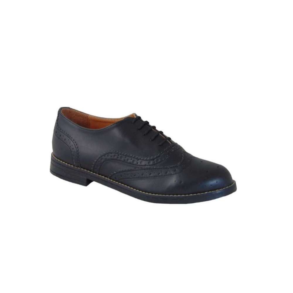 Tsimpolis Shoes 304 Oxford Γυναικείο Από Τεχνόδερμα Μαύρο