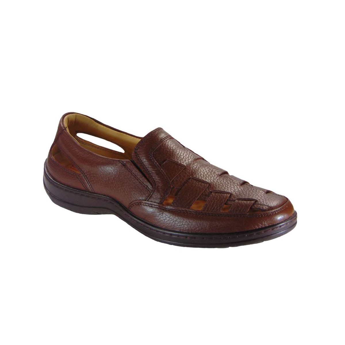 Tsimpolis Shoes 1005 Ανδρικό Πέδιλο Slip On Δερμάτινο Καφέ