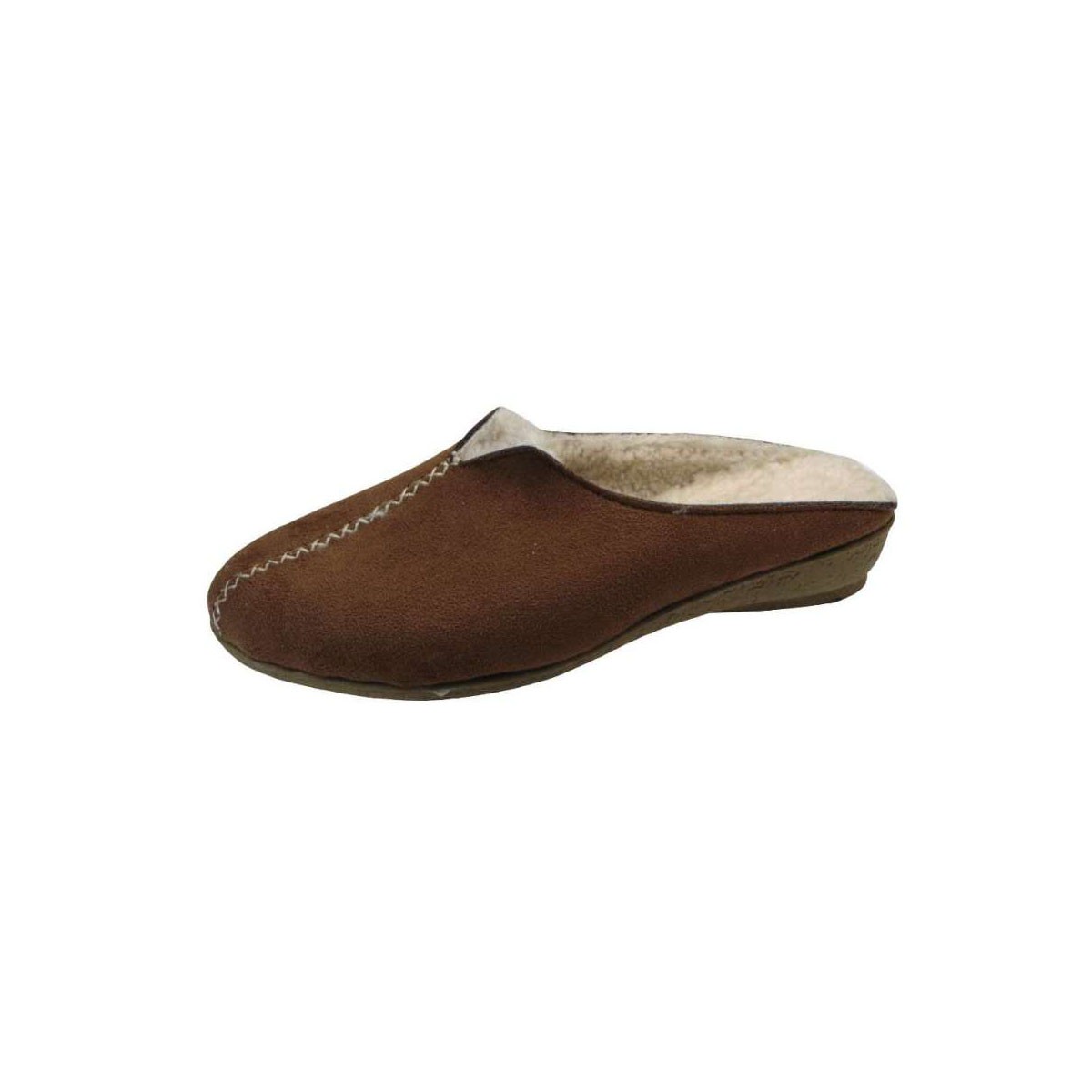 Tsimpolis Shoes K05 Γυναικεία Παντόφλα Από Γούνινο Τεχνονάμπουκ Καφέ