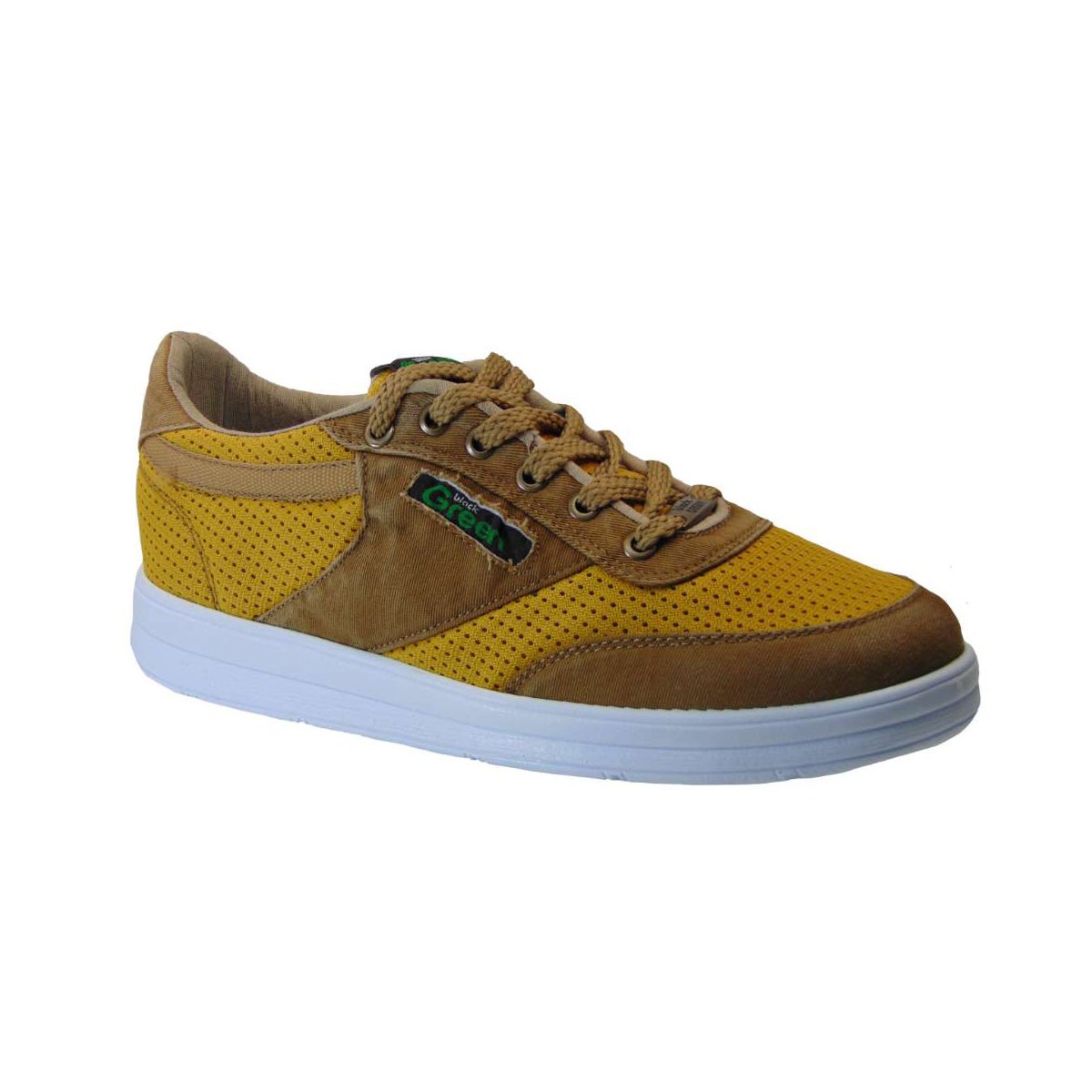 Black Green Gr201 Sneaker Υφασμάτινο Μουσταρδί
