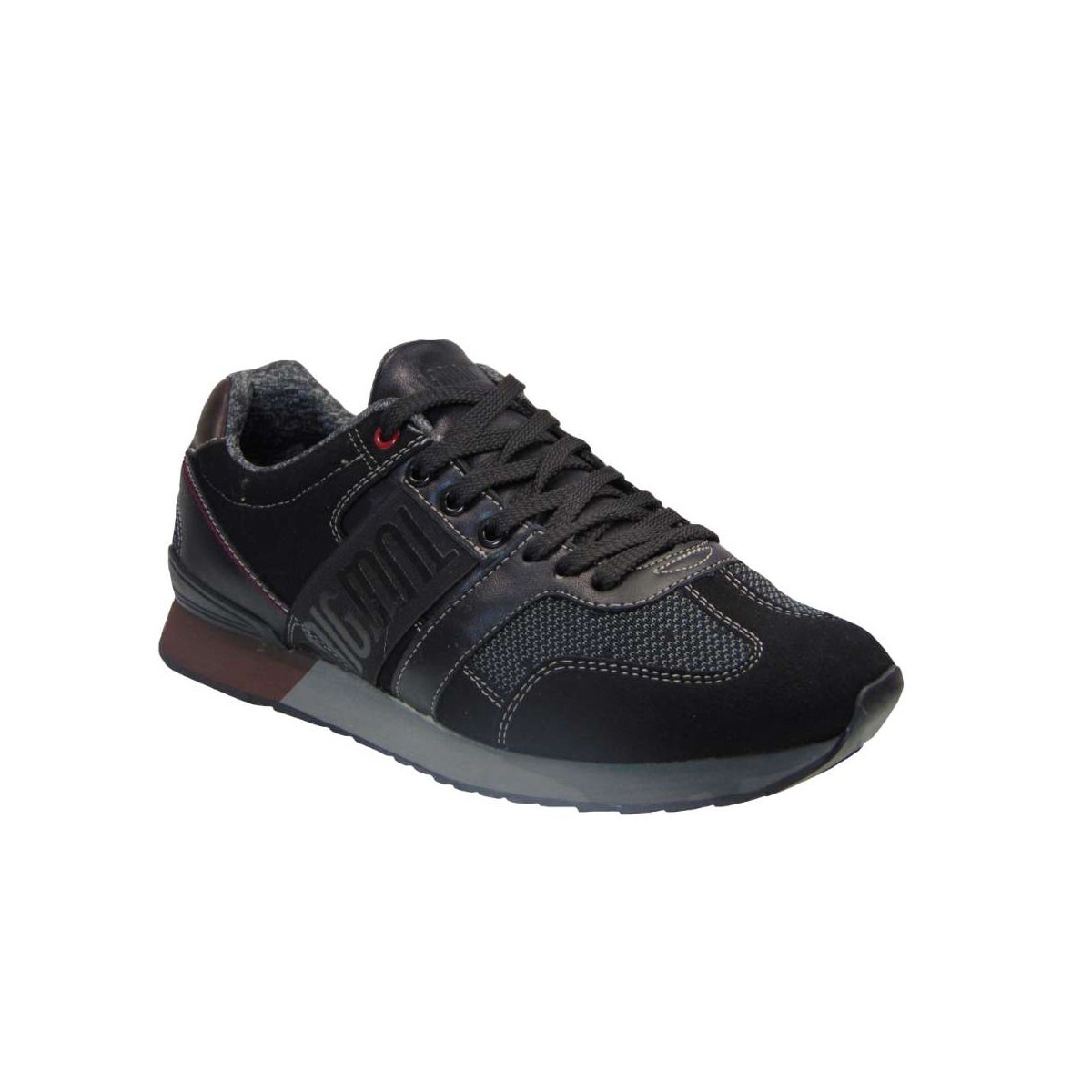 Montefiori MF301N Ανδρικό Sneaker Από Τεχνόδερμα Μαύρο