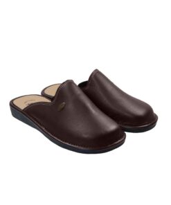 Tsimpolis Shoes 904 Ανδρική Παντόφλα Σπιτιού Από Τεχνόδερμα Καφέ