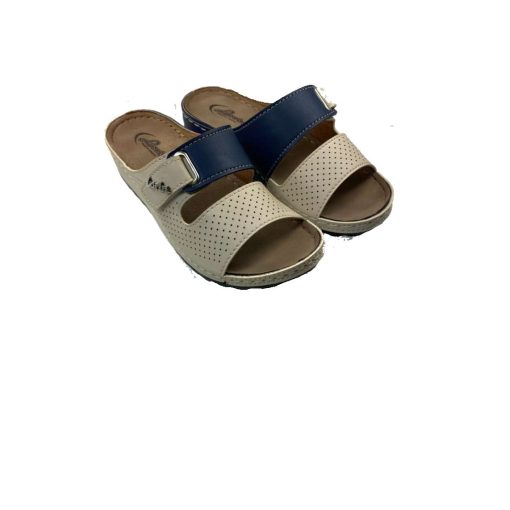 Tsimpolis Shoes TS0309-08 Γυναικεία Παντόφλα Μπεζ-Μπλε