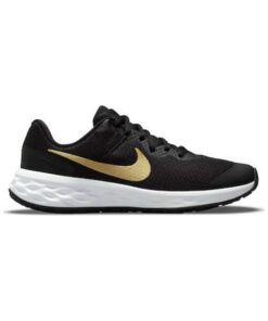 nike revolution 6 gynaikeio mayro xryso